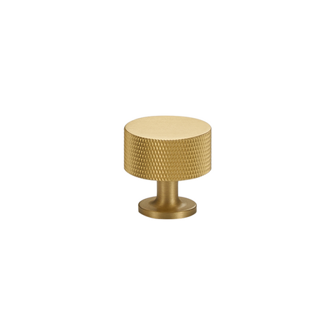 Freya Solid Brass Knob | Satin Brass (Knurled)