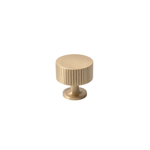 Freya Solid Brass Knob | Satin Brass (Grooved)