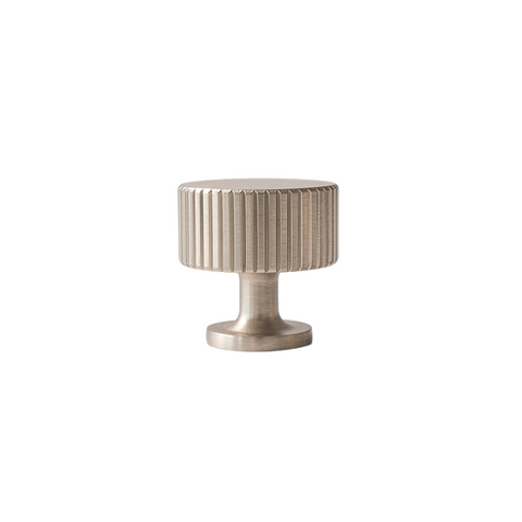 Freya Solid Brass Knob | Satin Nickel (Grooved)