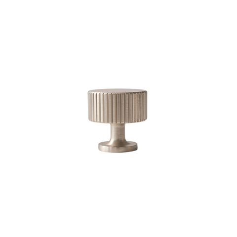Freya Solid Brass Knob | Satin Nickel (Grooved)