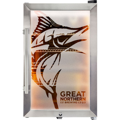 Great Northern branded bar fridge, Great gift idea! Great Entertaining Room Or Man Cave Item - Model SC70-SS-GNBC-GOLD