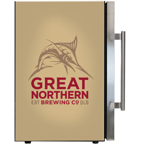 Great Northern branded bar fridge, Great gift idea! Great Entertaining Room Or Man Cave Item - Model SC70-SS-GNBC-GOLD