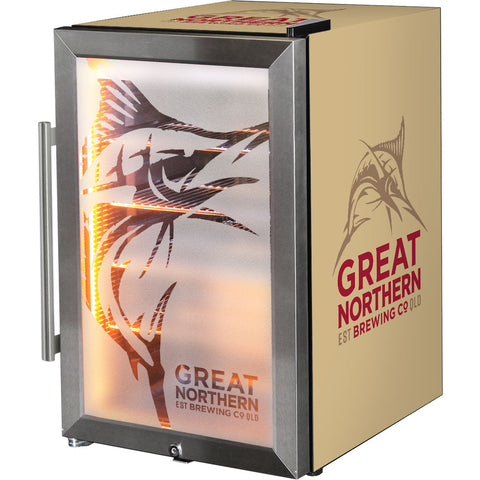 Great Northern branded bar fridge, Great gift idea! Great Entertaining Room Or Man Cave Item - Model SC70-SS-GNBC-GOLD
