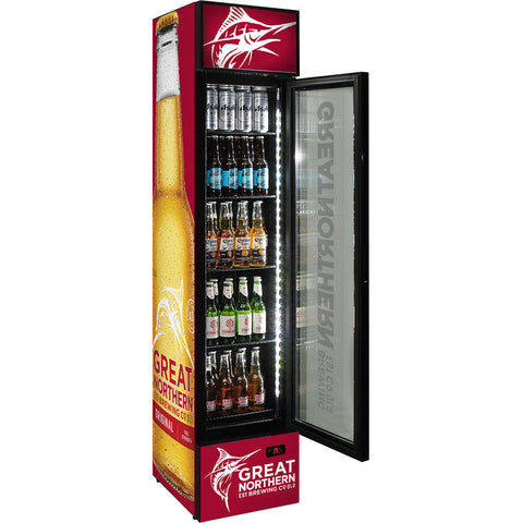 Great Northern Original Branded Skinny Upright Bar Fridge - Model SS-P160-GNBC-ORIG