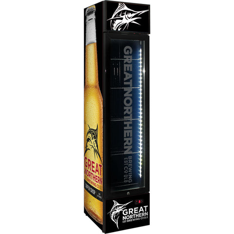 Great Northern Super Crisp Branded Skinny Upright Bar Fridge - Model SS-P160-GNBC-CRISP