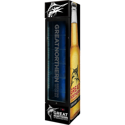 Great Northern Super Crisp Branded Skinny Upright Bar Fridge - Model SS-P160-GNBC-CRISP
