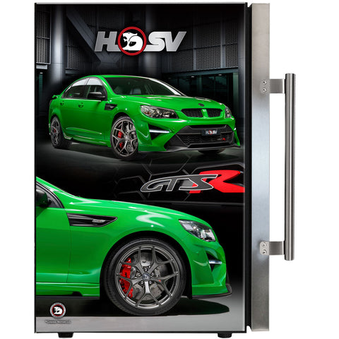 HSV GTSR branded bar fridge, Great gift idea! Add You Own Number Plate To Door! Model SC70-SS-GTSR