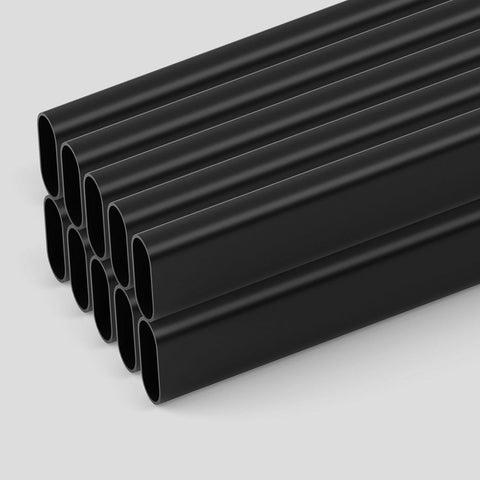 Oval rod / hanging rail, Steel, Black - 3,000mm