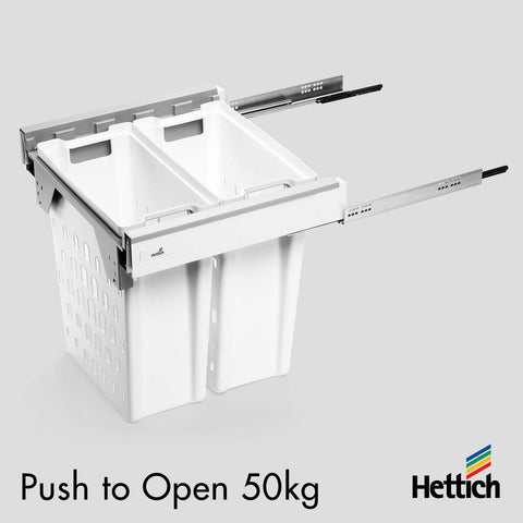 Hettich Atira Pull Laundry Set – Push-to-Open, White Drawer Included