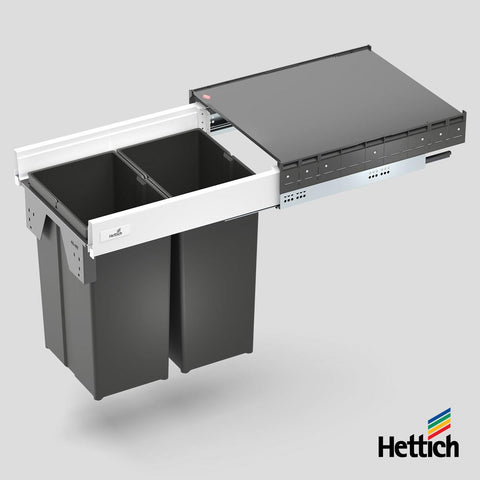 Hettich Atira Bin Set – Includes Drawer – White