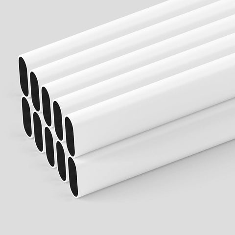 Oval Rod Hanging Rail –White Finish 1m