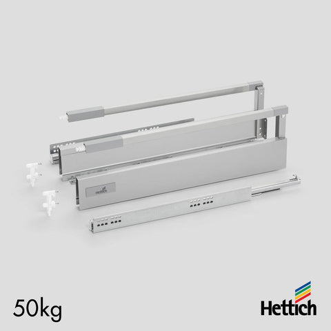 Hettich Atira Drawer, 50kg, Silent, Silver