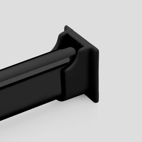 Oval end support - Drop-in, Plastic, Black