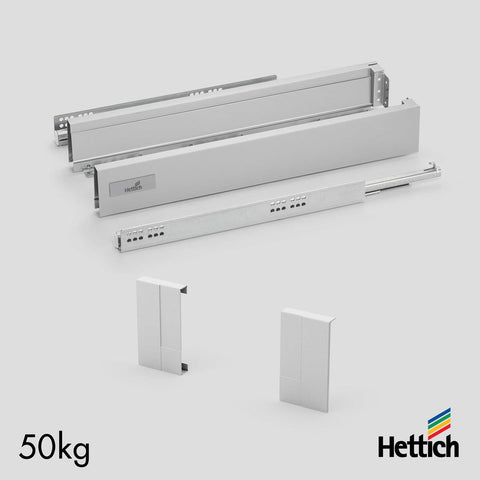 Hettich Atira Internal Drawer Set – Silent Close, 50kg Load Capacity, Silver