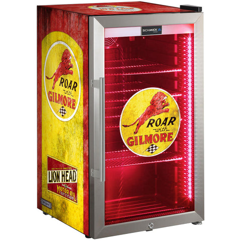 Gilmore Schmick Vintage Fuel Pump Triple Glazed Alfresco Bar Fridge With LED Strip Lights - Model SC88-FP-GILMORE