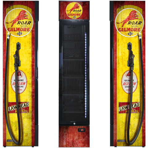 Gilmore Fuel Pump Branded Skinny Upright Bar Fridge - Model SS-P160-FP-GILMORE