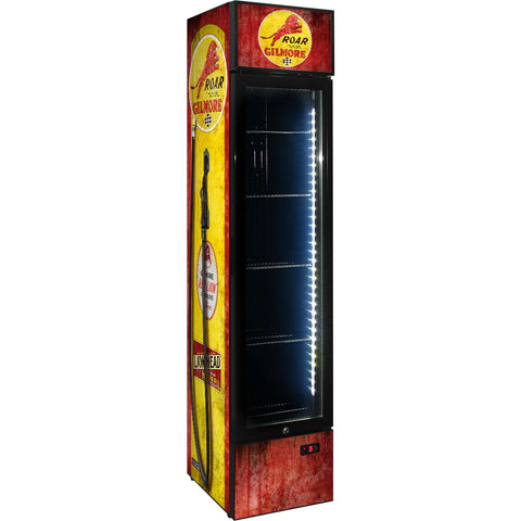 Gilmore Fuel Pump Branded Skinny Upright Bar Fridge - Model SS-P160-FP-GILMORE