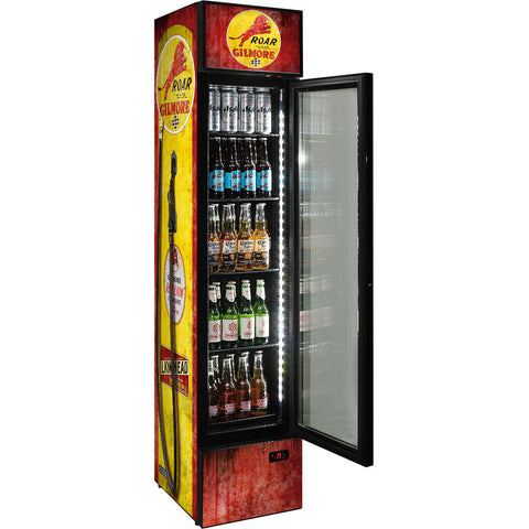 Gilmore Fuel Pump Branded Skinny Upright Bar Fridge - Model SS-P160-FP-GILMORE
