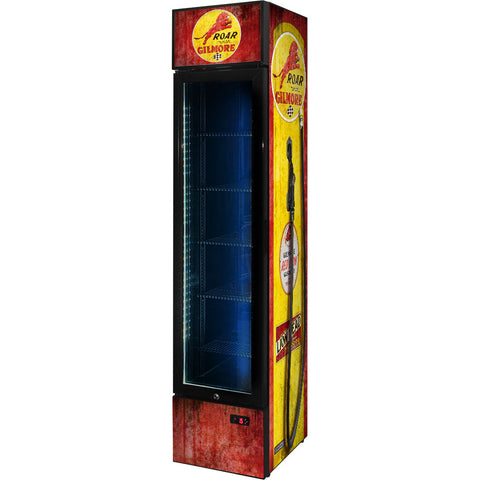 Gilmore Fuel Pump Branded Skinny Upright Bar Fridge - Model SS-P160-FP-GILMORE