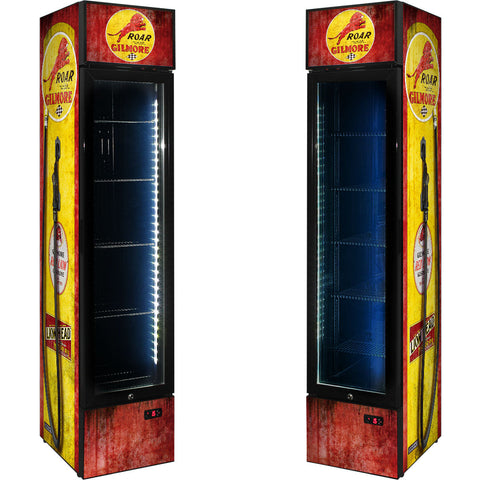 Gilmore Fuel Pump Branded Skinny Upright Bar Fridge - Model SS-P160-FP-GILMORE