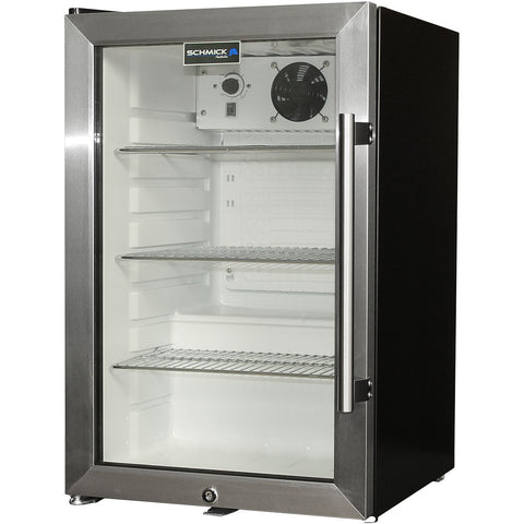 Tropical Glass Door Mini Bar Fridge - 80 Cans Left Hinged - Model EC68L-SSH
