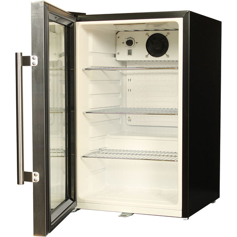 Tropical Glass Door Mini Bar Fridge - 80 Cans Left Hinged - Model EC68L-SSH