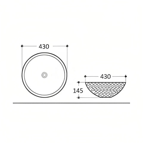 Golf Ball Gold Basin (Round: 430x430x145)