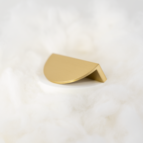 Half-Moon Solid Brass Handle | Satin Brass S-M