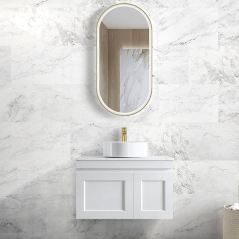 HAMPTON Mark II Wall Hung Vanity 750mm Satin White