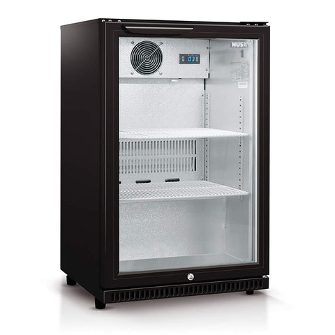 118L Glass Door Drinks Chiller in Black (HUS-C1-840-BLK)