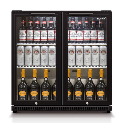 HUS-C2-840-BLK DOUBLE DOOR BACK BAR HUSKY