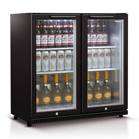 HUS-C2-840-BLK DOUBLE DOOR BACK BAR HUSKY