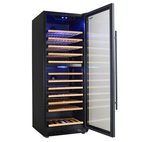 Vino Pro 380L Dual Zone Freestanding Wine Fridge in Black (HUS-WC128D-BK-ZY)