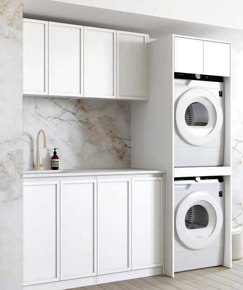 Hampshire White Laundry Cabinet Set 1960x600x2100 (Set C)
