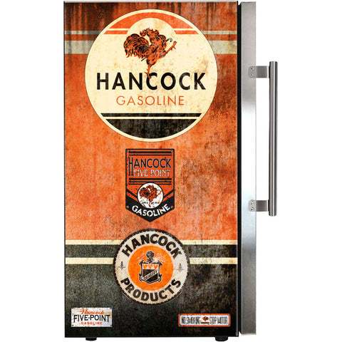 Hancock Schmick Vintage Fuel Pump Triple Glazed Alfresco Bar Fridge With LED Strip Lights - Model SC88-FP-HANCOCK