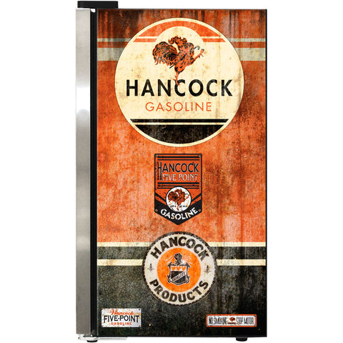 Hancock Schmick Vintage Fuel Pump Triple Glazed Alfresco Bar Fridge With LED Strip Lights - Model SC88-FP-HANCOCK