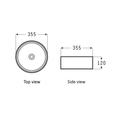 Radius Round Basin 355mm Matte Black