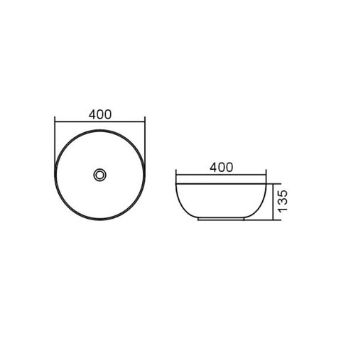 Bondi Basin 400mm Matte White