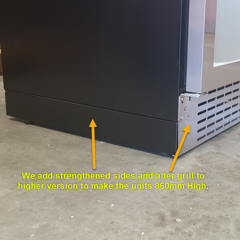 Schmick Under Bench Glass Door Bar Fridge Triple Glazed - Model JC132B