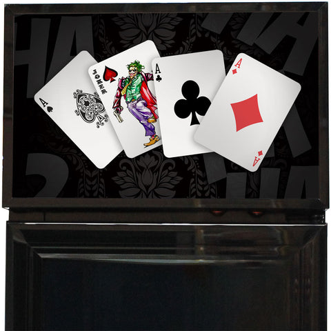 Branded Skinny Upright Bar Fridge With 'Joker' Playing Card Design - Model SS-P160FA-JOKER
