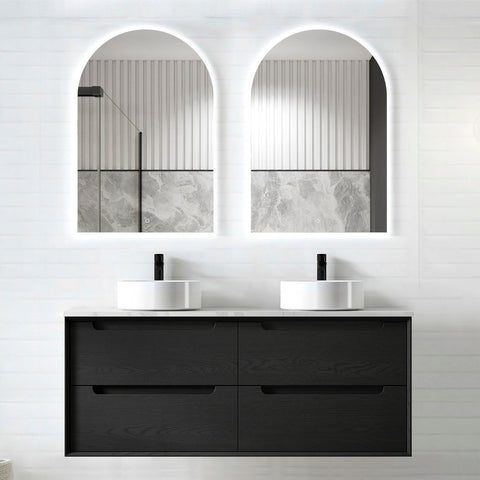 KAKADU Double Bowl Wall Hung Vanity 1200mm Black Oak