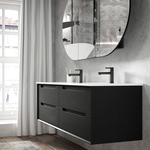 KAKADU Double Bowl Wall Hung Vanity 1200mm Black Oak