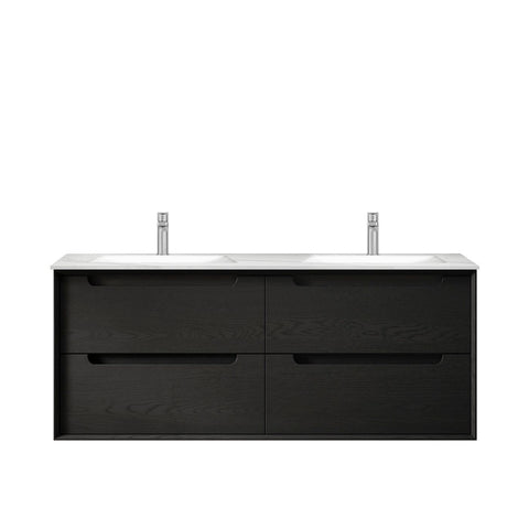 KAKADU Double Bowl Wall Hung Vanity 1200mm Black Oak