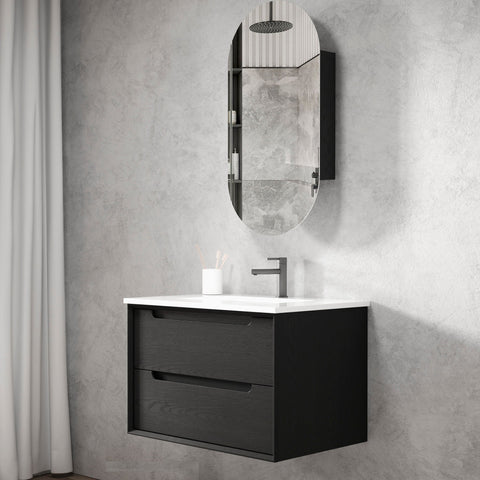 KAKADU Wall Hung Vanity 600mm Black Oak