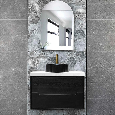 KAKADU Wall Hung Vanity 750mm Black Oak