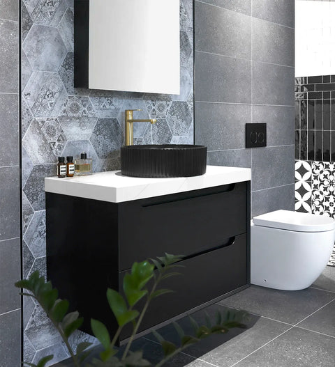 KAKADU Wall Hung Vanity 900mm Black Oak