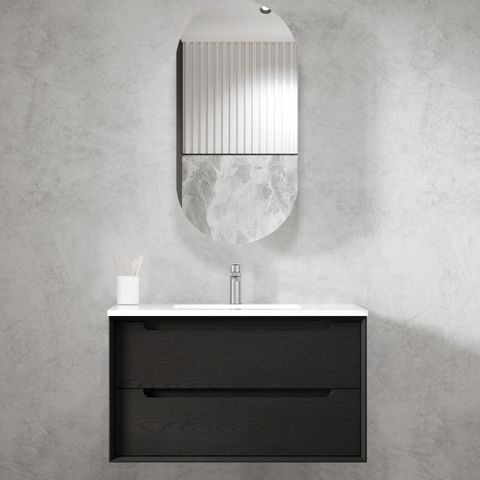 KAKADU Wall Hung Vanity 900mm Black Oak