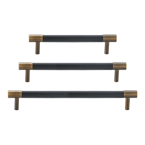 Kara Solid Brass & Leather Handle | Bronze & Black