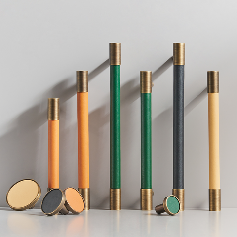 Kara Solid Brass & Leather Handle | Bronze & Orange S - L
