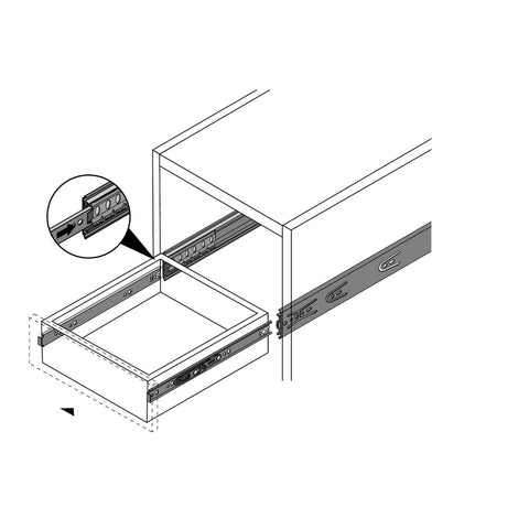 Hettich KA 4532 Ball Bearing Runner – Push-to-Open, 35kg Load